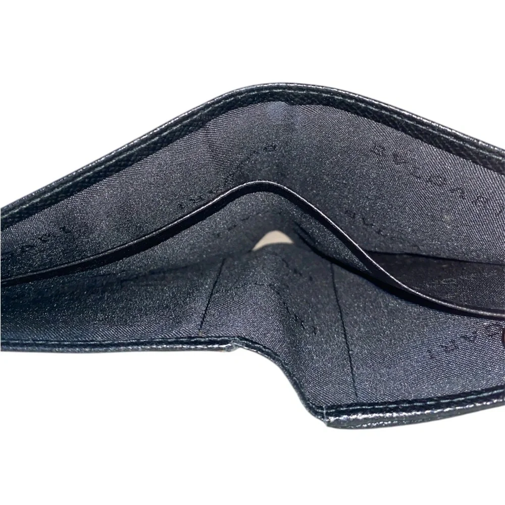 BVLGARI Black Leather Bifold Unisex Wallet - Picture 6 of 10
